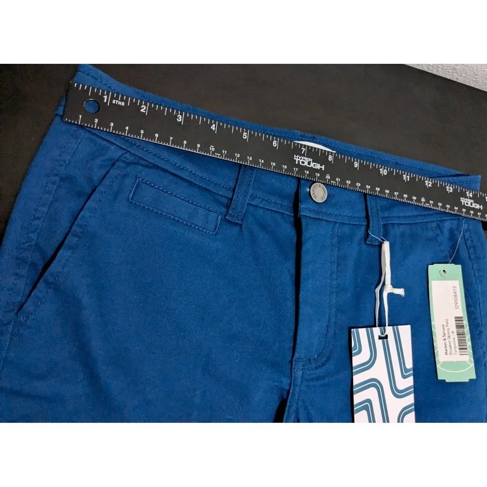 Market & Spruce Rosabel Skinny Pant Women's Turquoise Blue Size‎ 4 New With Tags